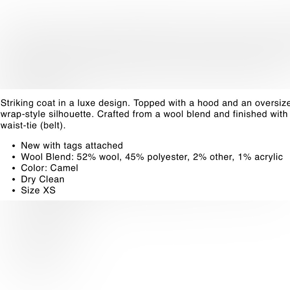 BCBG MAXAZRIA Wool Wrap Long Soft Hooded Jacket Coat XS BCBGMAXAZRIA almost sold - Picture 12 of 12